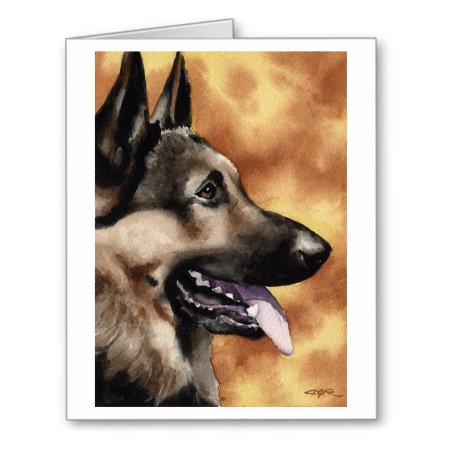 Восточноевропейская овчарка акварель