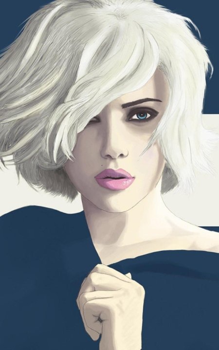 Скарлетт йоханссон с белыми волосами