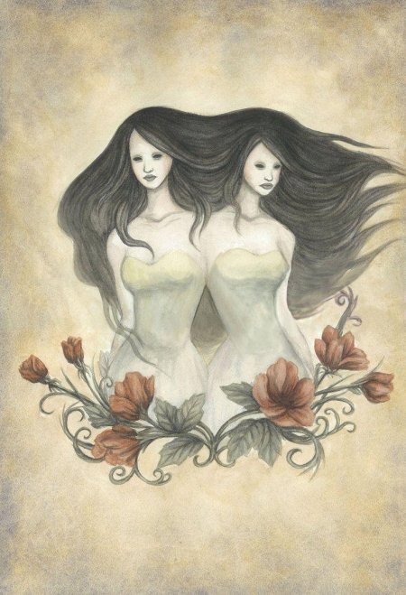 Девушка близнецы рисунок
