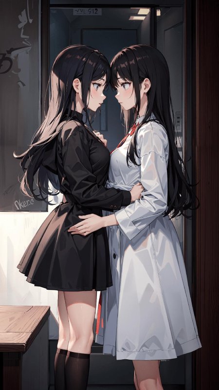 Две аниме девушки