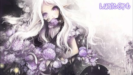 Девушка с фиолетовыми волосами аниме