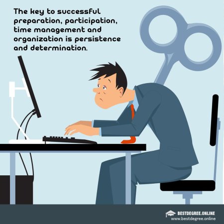 Уставший человек за компьютером