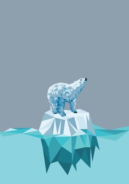 Геометрический белый медведь