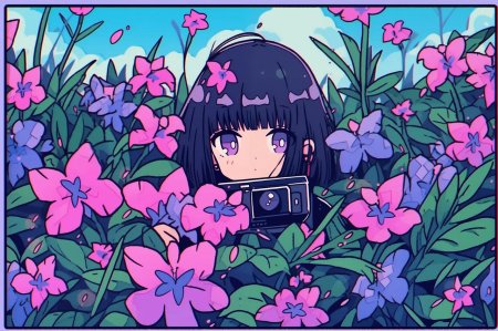 Цветы аниме арт