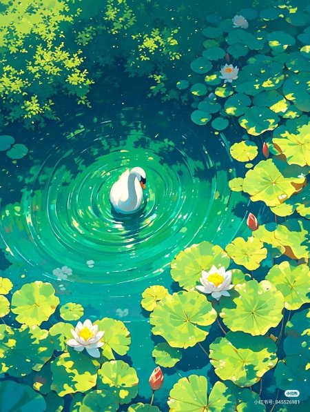 Лебеди на пруду