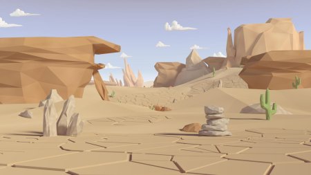 Лоу поли пустыня