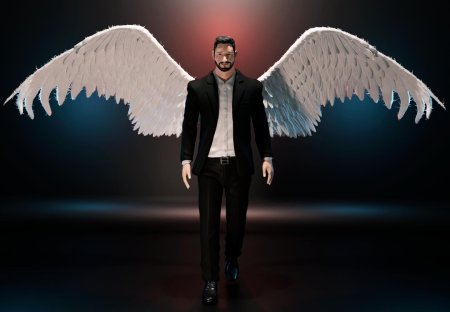 Люцифер морнингстар в полный рост с крыльями