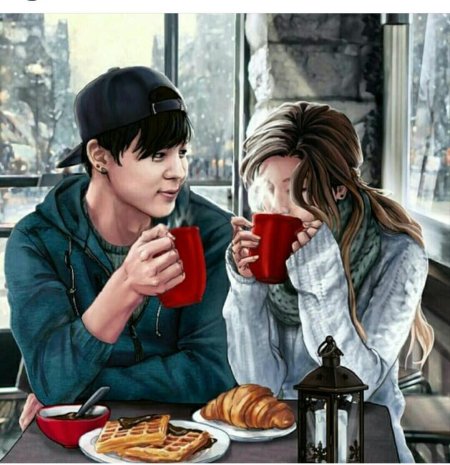 Бтс чимин и его девушка арт