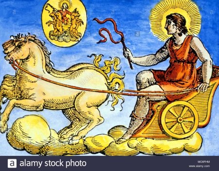 Бог солнца гелиос на колеснице