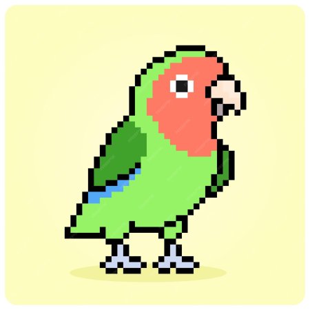 Попугай по клеточкам