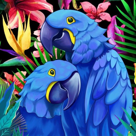 Попугай голубая ара