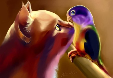 Попугай арт
