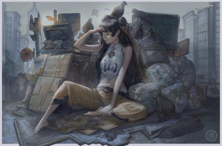 Девушка механик арт