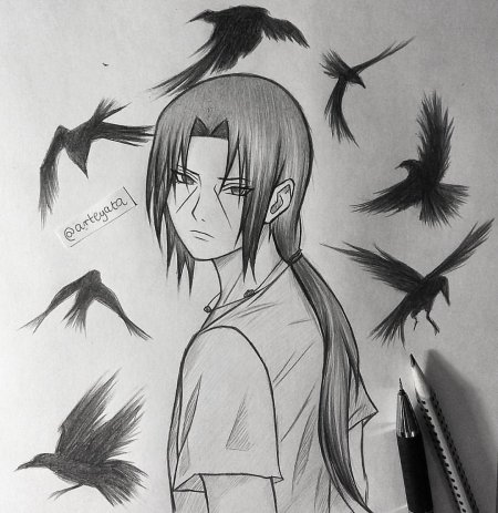 Скетч наруто итачи