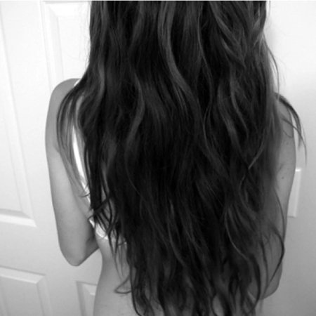 Черные волосы сзади