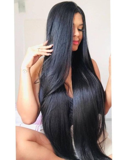 Черные волосы длинные