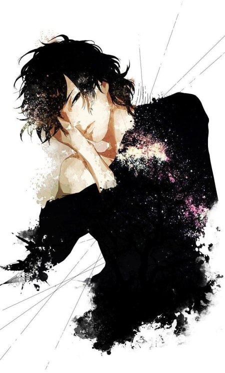 Кудрявый аниме парень