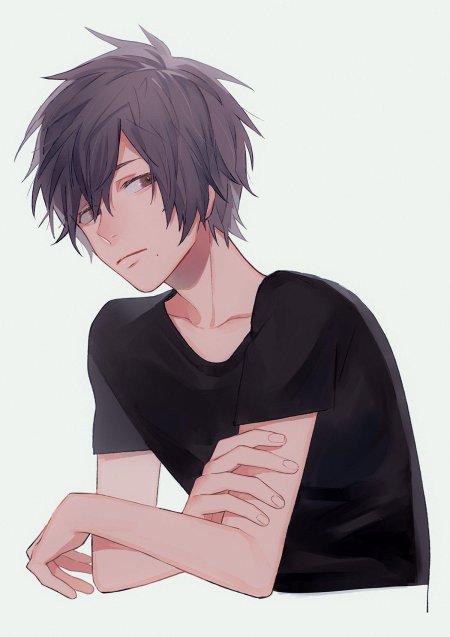 Аниме парень с черными волосами