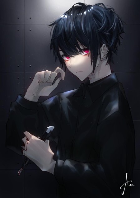 Аниме мальчик с черными волосами