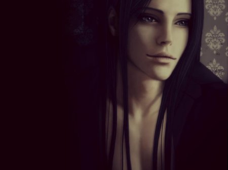 Парень с длинными черными волосами