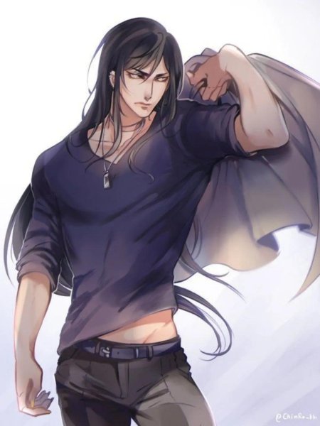 Аниме парень с длинными волосами