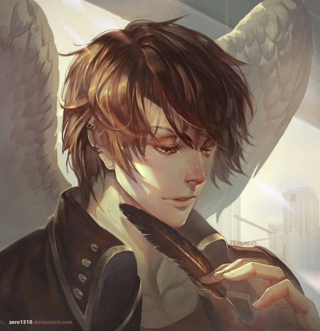 Мужчина с каштановыми волосами арт