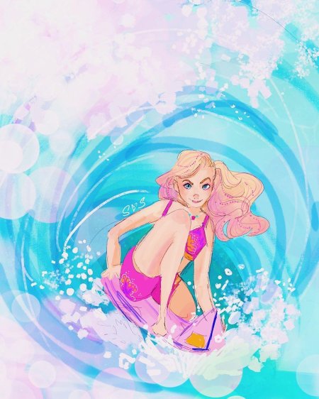 Барби серфер русалка