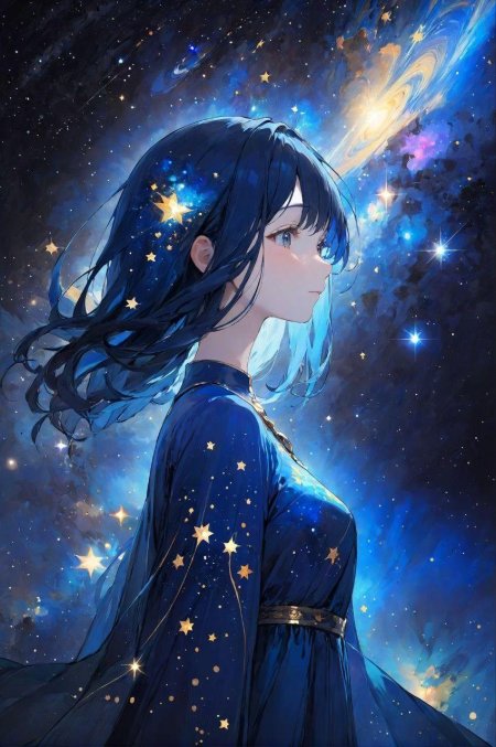 Аниме девушка космос