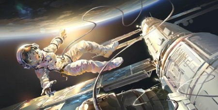 Космонавт в космосе