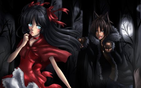 Красная шапочка и серый волк аниме