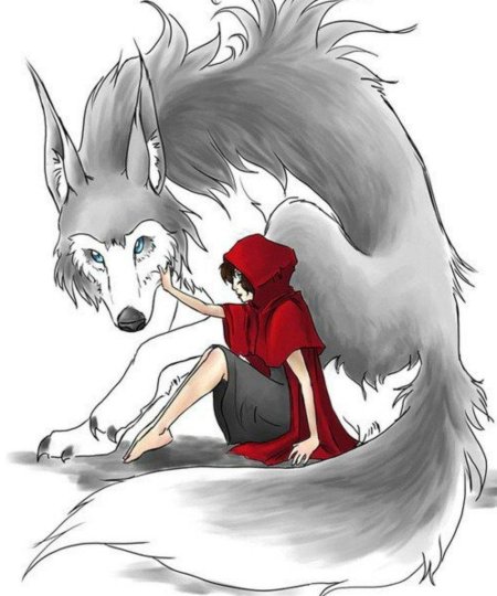 Красная шапочка и серый волк аниме