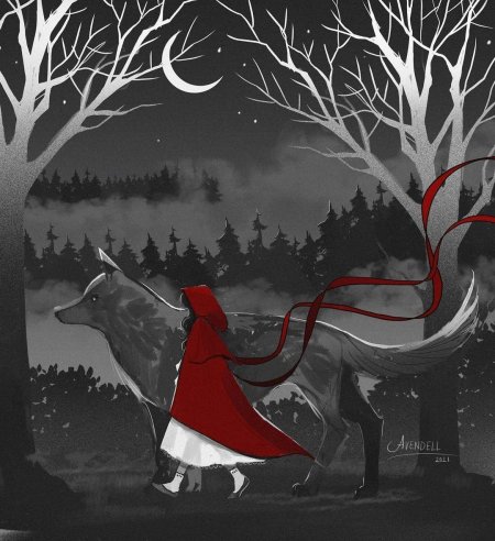 Little red riding hood and the wolf арт