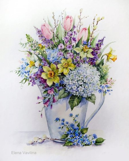 Художник елена вавилина акварельные цветы
