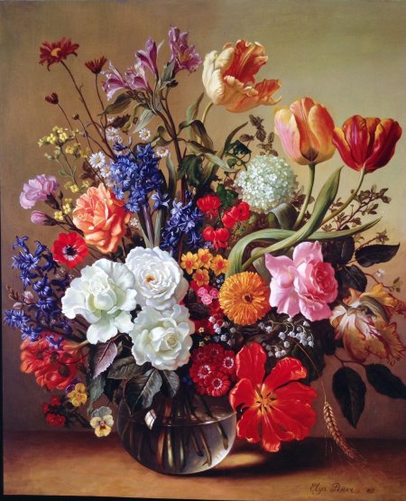 Дьюла шишка.цветочные натюрморты