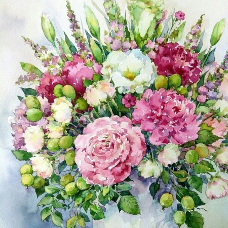Елена вавилина цветы акварель