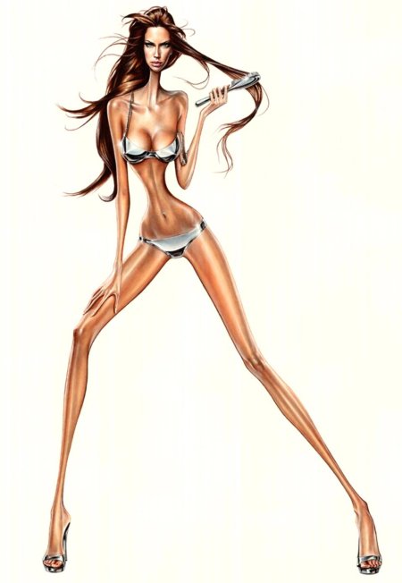 Стройная девушка рисунок