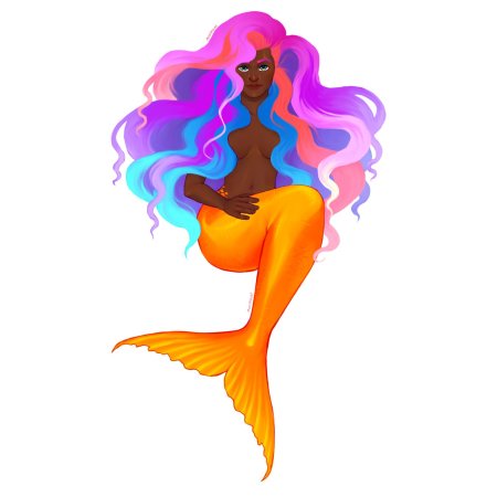 Русалка на прозрачном фоне