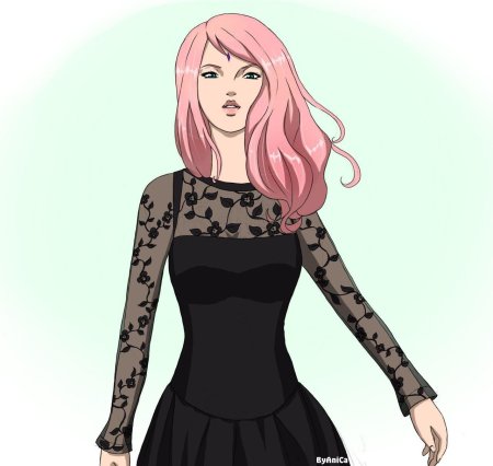 Сакура харуно в черном платье