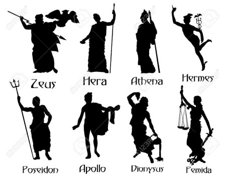 Силуэты греческих богов