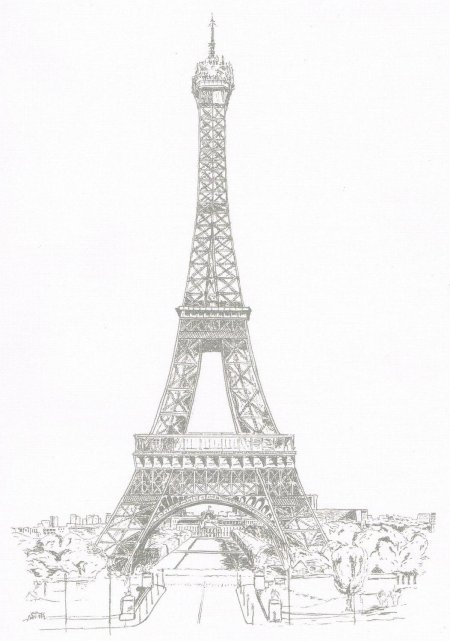 Эльфелевая башня париж рисунок