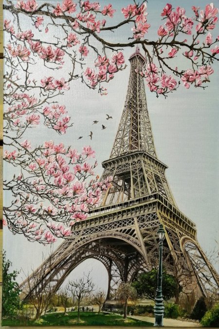 Эйфелева башня париж весна