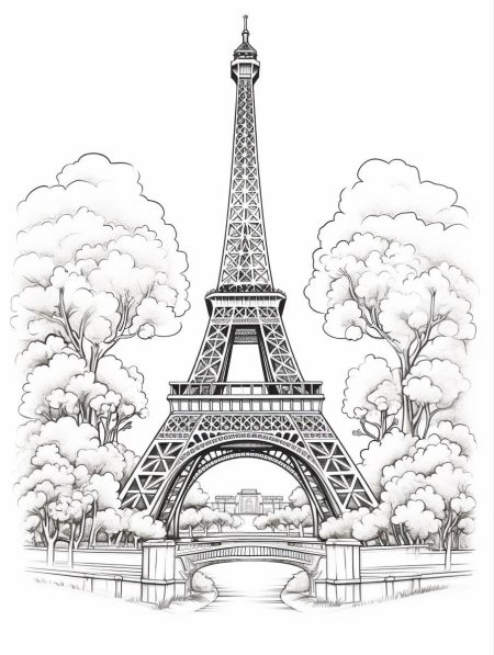 Рисунок эйфелевой башни карандашом