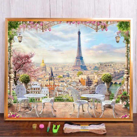 Фреска париж эйфелева башня