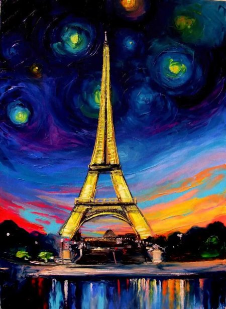 Картина эйфелева башня
