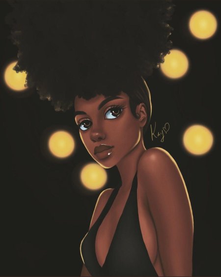 Картина темнокожая девушка