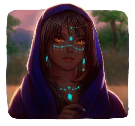 Темнокожая девушка арт