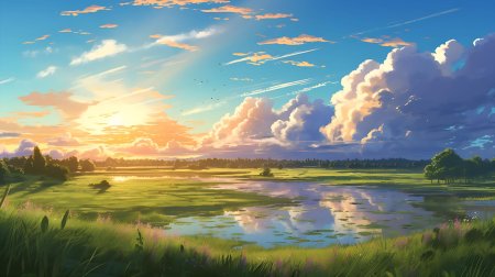 Поле пейзаж арт