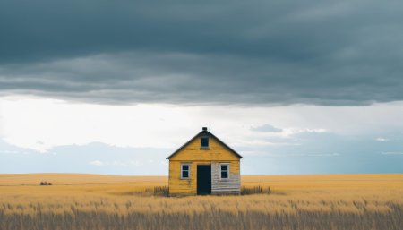 Поле с домом