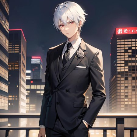 Аниме парень в костюме