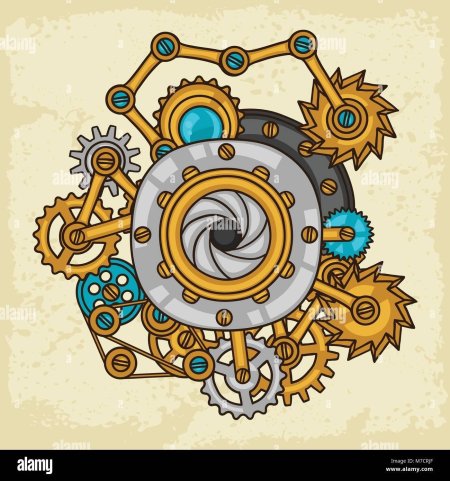 Шестеренки стимпанк вектор